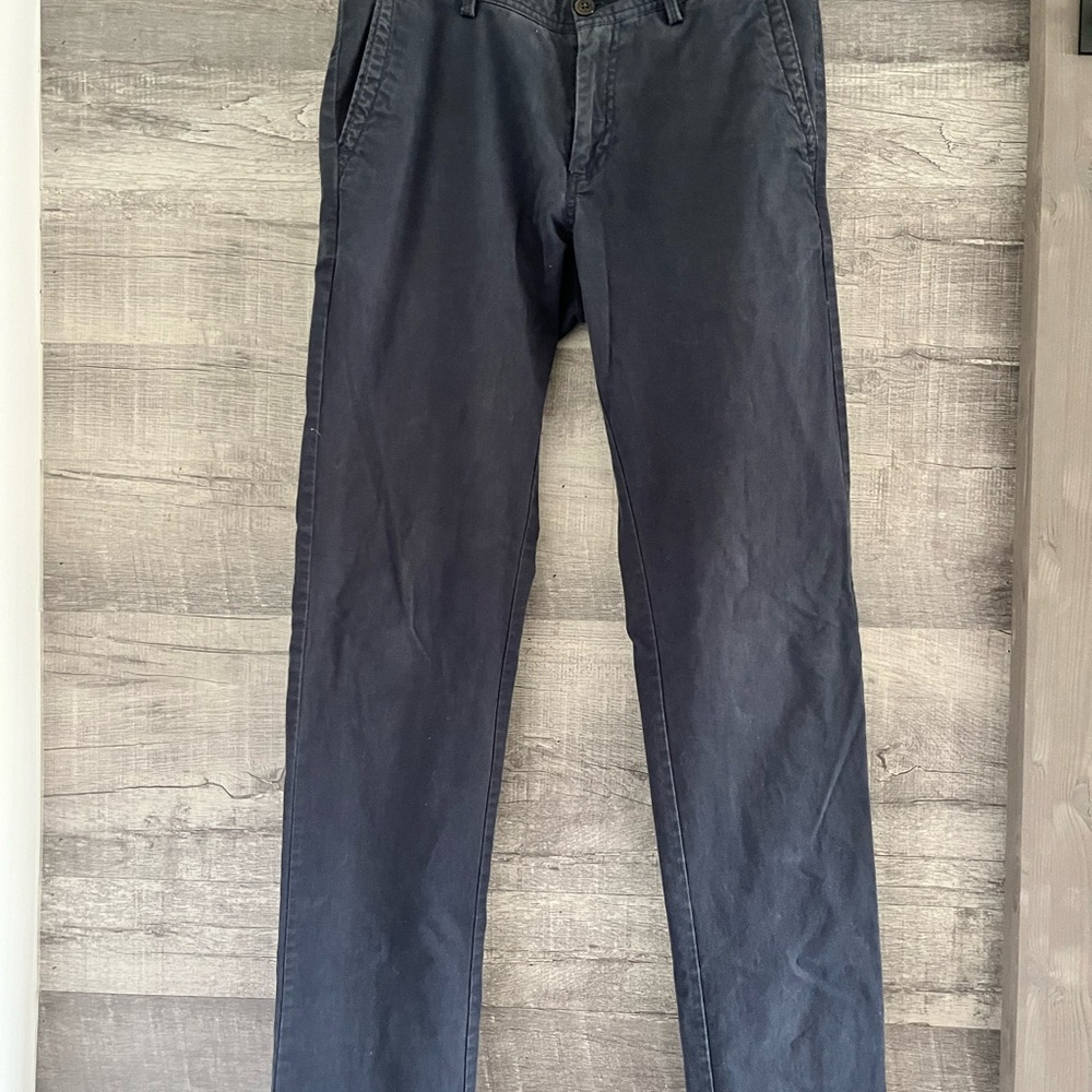 Allen Solly Smart Slim Fit Navy Straight-Leg Pants